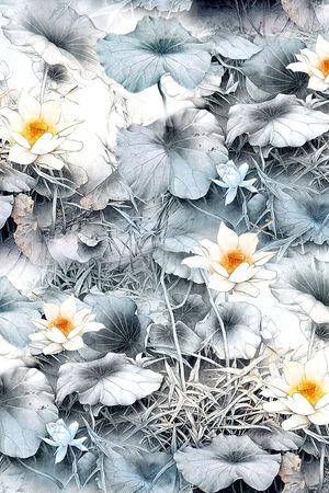 玉兰花印花花型图片