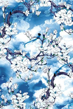 玉兰花印花花型图片