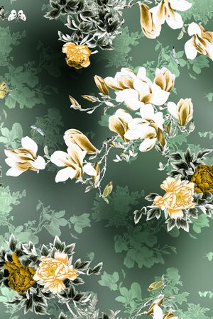 玉兰花印花花型图片