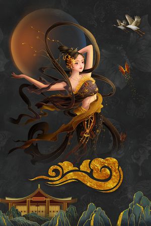 中国风定位花印花花型图片