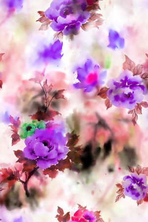 水彩印花花型图片