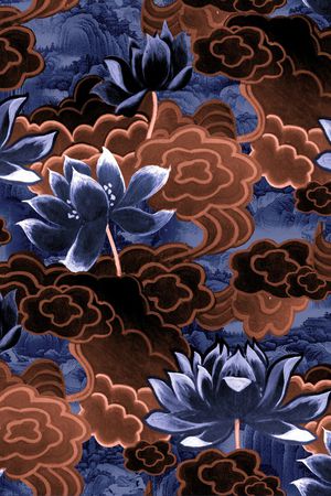 荷花印花花型图片