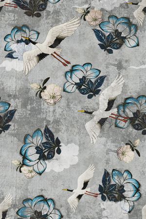 仙鹤印花花型图片