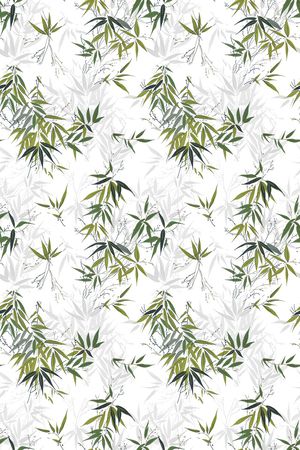 绿植树叶印花花型图片