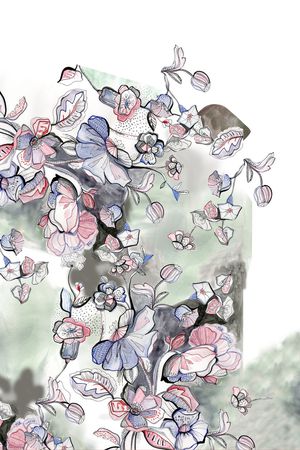 水彩印花花型图片