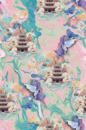 抽象印花花型图片