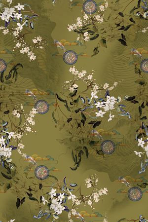 水彩印花花型图片