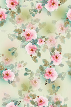 水彩印花花型图片