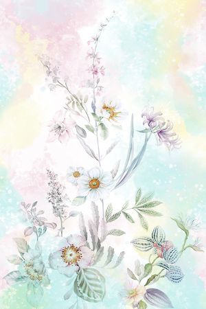 水彩印花花型图片