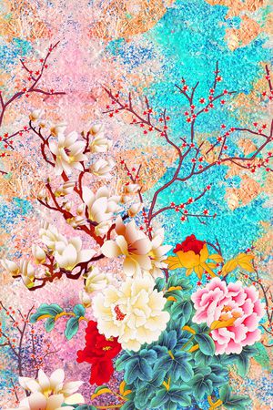 定位花印花花型图片