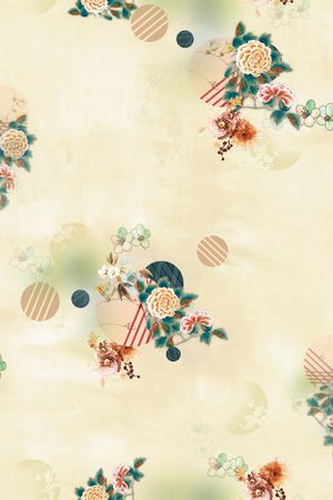 水彩印花花型图片