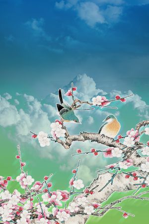 梅花印花花型图片