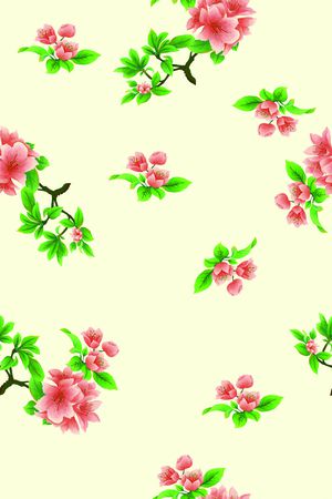 民族花卉印花花型图片