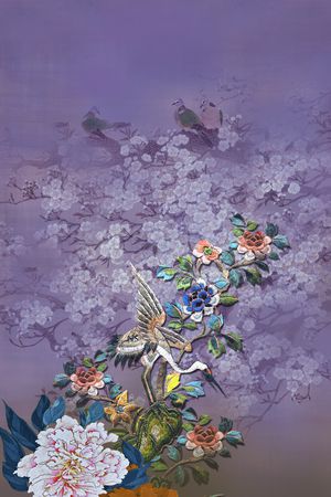 中国风定位花印花花型图片