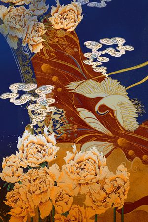 仙鹤印花花型图片
