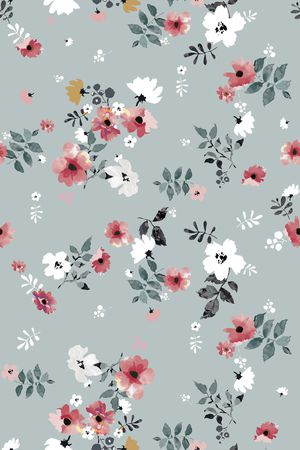 连衣裙印花花型图片