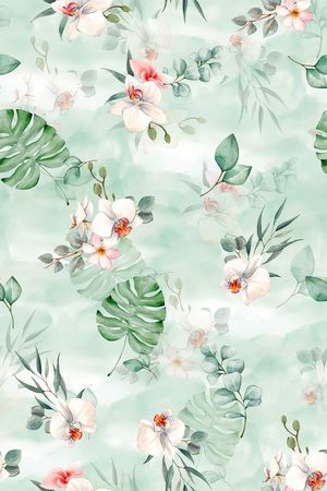 绿植树叶印花花型图片
