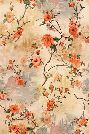 民族花卉印花花型图片