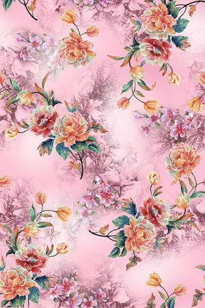 抽象花卉印花花型图片