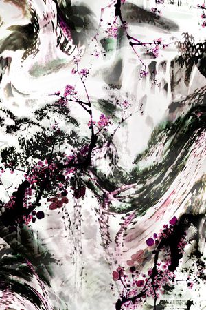 水墨印花花型图片
