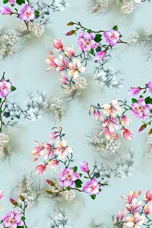 玉兰花印花花型图片