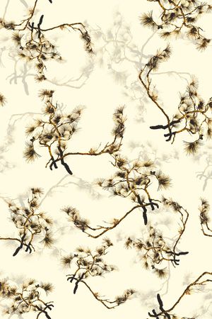 中国风旗袍香云纱印花花型图片