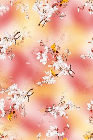 中国风旗袍香云纱印花花型图片