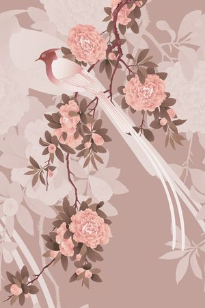 花鸟印花花型图片