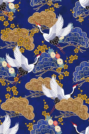 仙鹤印花花型图片