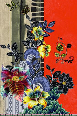 定位花印花花型图片