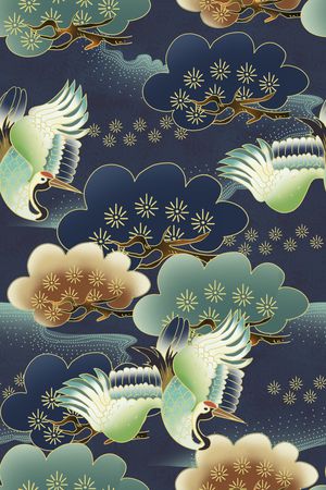 仙鹤印花花型图片