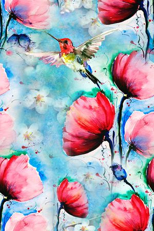 花鸟印花花型图片