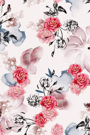 连衣裙印花花型图片