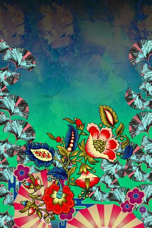 连衣裙印花花型图片
