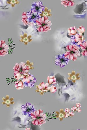 连衣裙印花花型图片