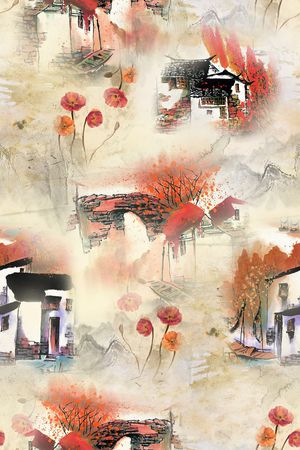 复古印花花型图片