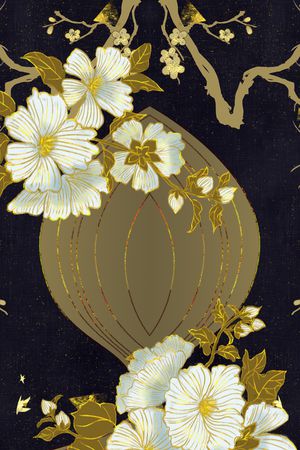 真丝印花花型图片