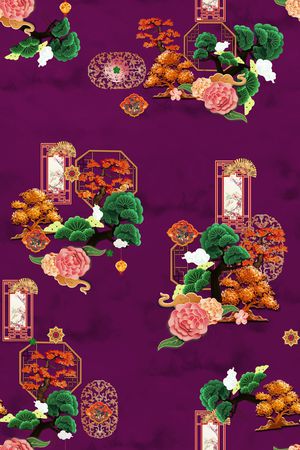 几何印花花型图片