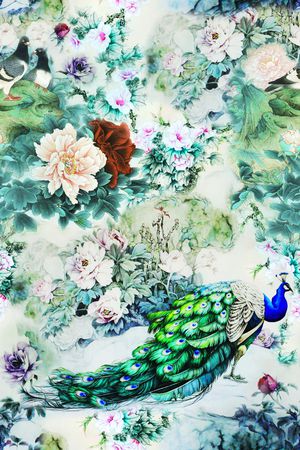 孔雀印花花型图片