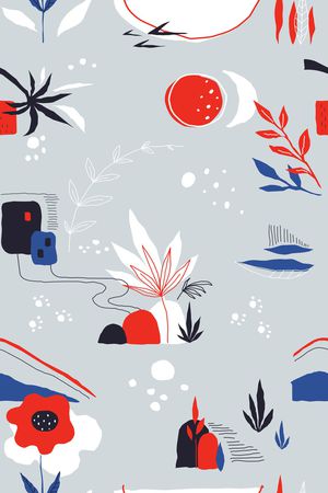 线条印花花型图片