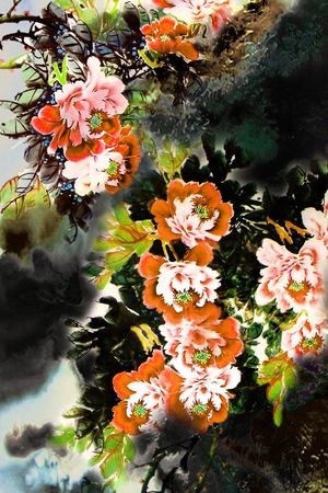 水墨印花花型图片