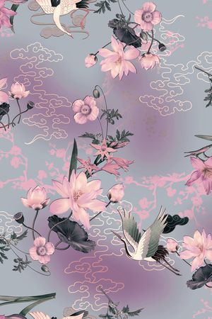 绿植树叶印花花型图片