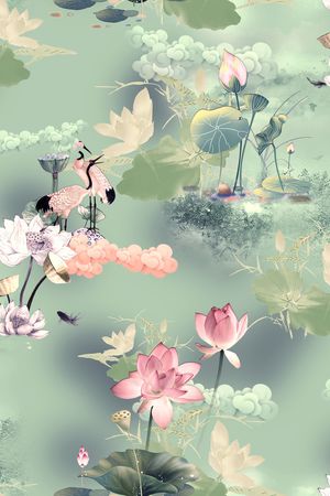 绿植树叶印花花型图片