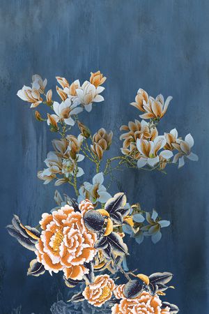 玉兰花印花花型图片