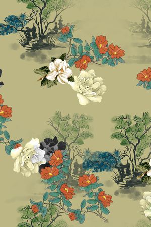 连衣裙印花花型图片