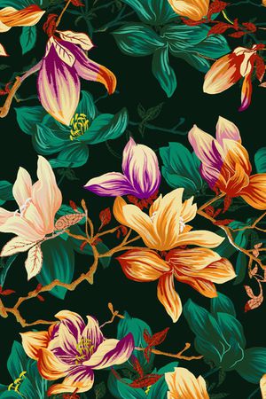 玉兰花印花花型图片