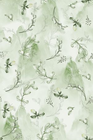 绿植树叶印花花型图片