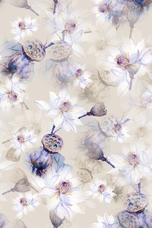 水彩印花花型图片