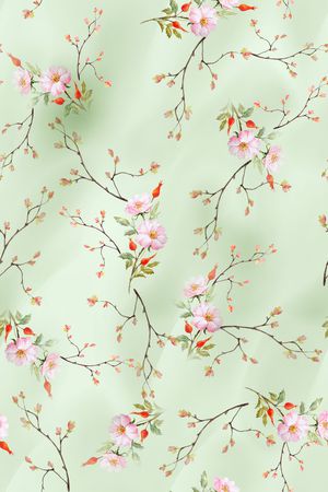 绿植树叶印花花型图片