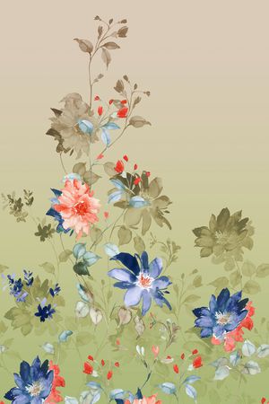 绿植树叶印花花型图片